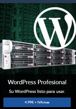 el hosting web profesional de este proveedor incluye wordpress preinstalado.