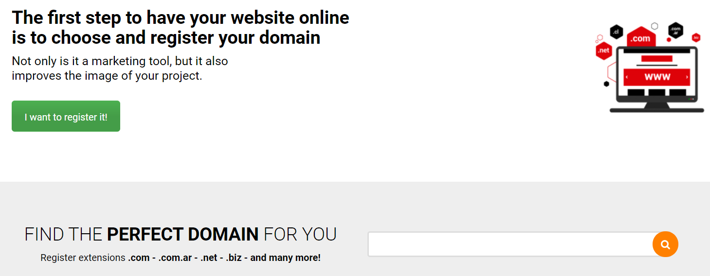 El nombre de dominio es único y exclusivo aparece luego del signo @ en las direcciones de email y después de www en las direcciones web