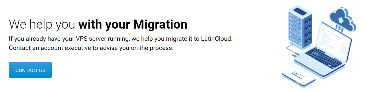 a forma más fácil y rápida  de transferir sus sitios, correos y dominios a la plataforma de Latin Cloud Hosting