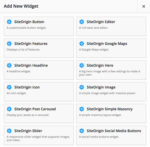 SiteOrigin Page Builder Widgets