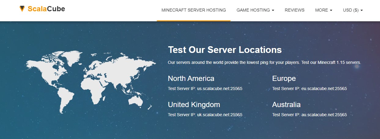 scalacube hosting servers
